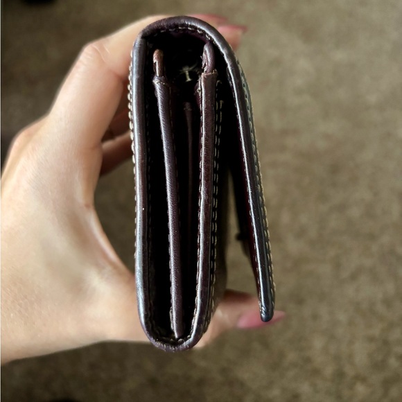 Coach Heritage Stripe Collection Wallet | Brown/Yellow interior - Picture 2 of 11